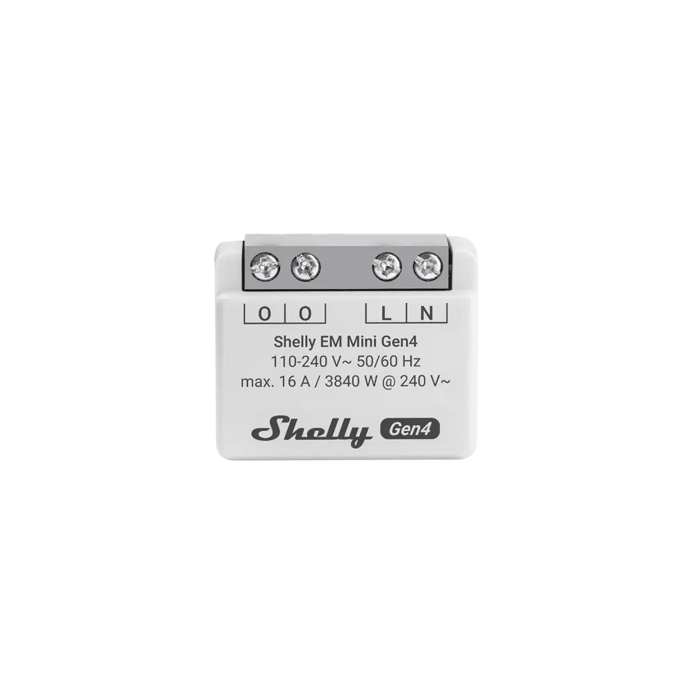 Shelly EM Mini Gen4 is a small form factor energy meter, designed as a small form factor power meter, allowing you to monitor the power consumption of connected devices.